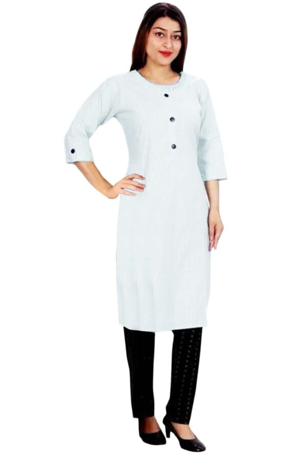 Straight Lining Kurti with Pant for Women & Girls Pant Pocket - Image 3