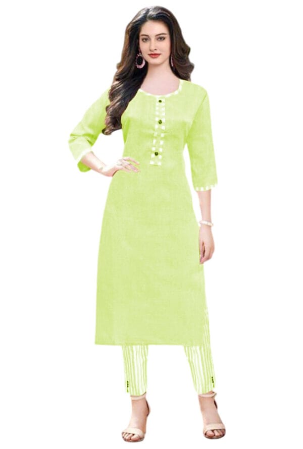 Casual Regular A-Line Kurti with Pant for Women & Girls - Image 4