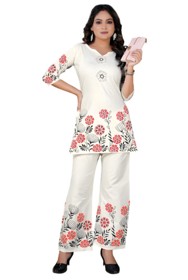 New Trending Digital Floral Printed Co-Ord Set for Women & Girls - Image 2