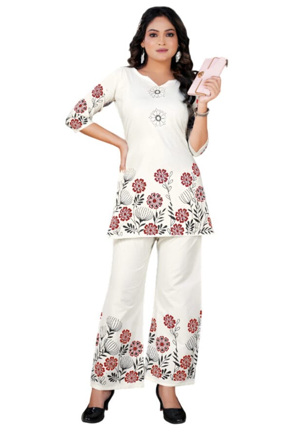 New Trending Digital Floral Printed Co-Ord Set for Women & Girls - Image 4