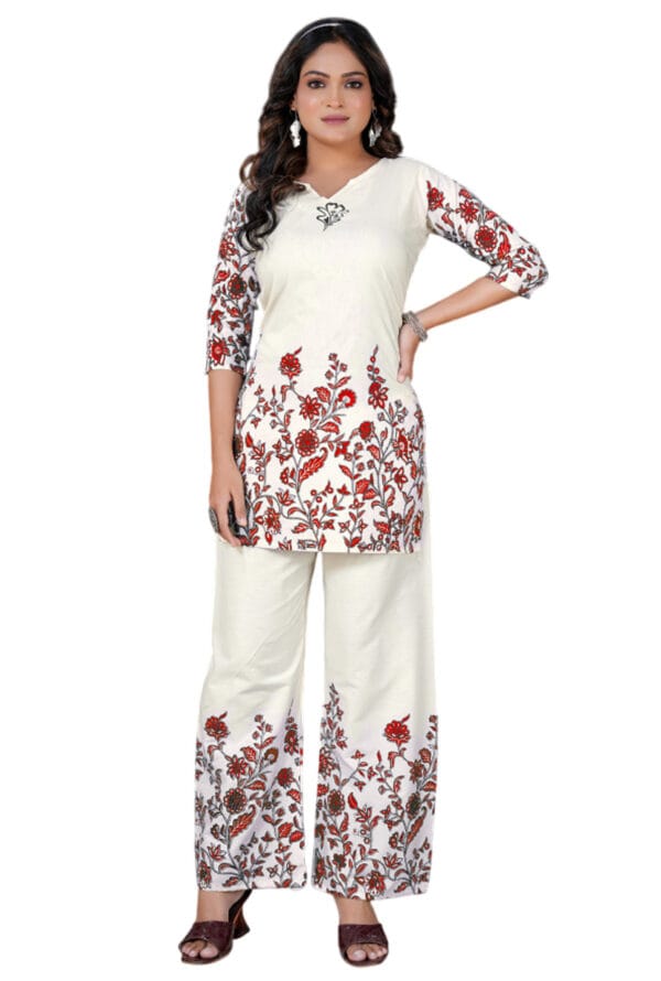 New Trending Digital Floral Printed Co-Ord Set for Women & Girls - Image 2