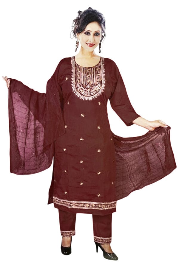 Embroidery Work Party Wear Kurti Pant with Dupatta for Women & Girls - Image 3