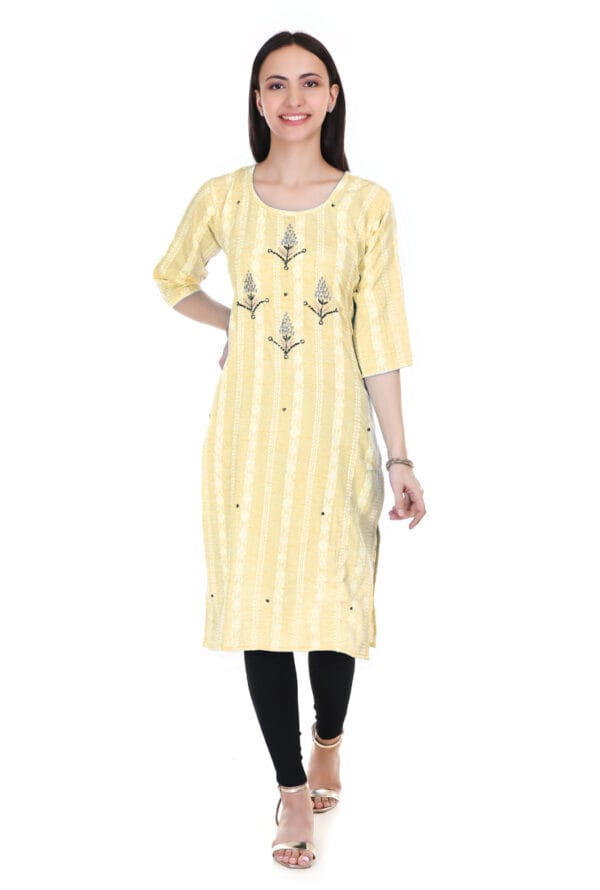 Casual Embroidery Work Regular Long Kurti for Girls & Women
