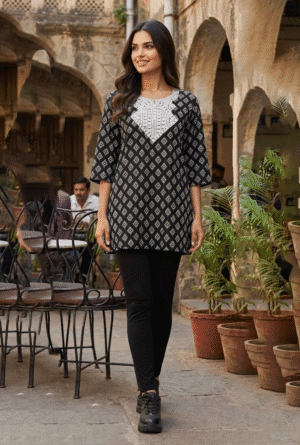 Stylish Short Kurti with Embroidery Work